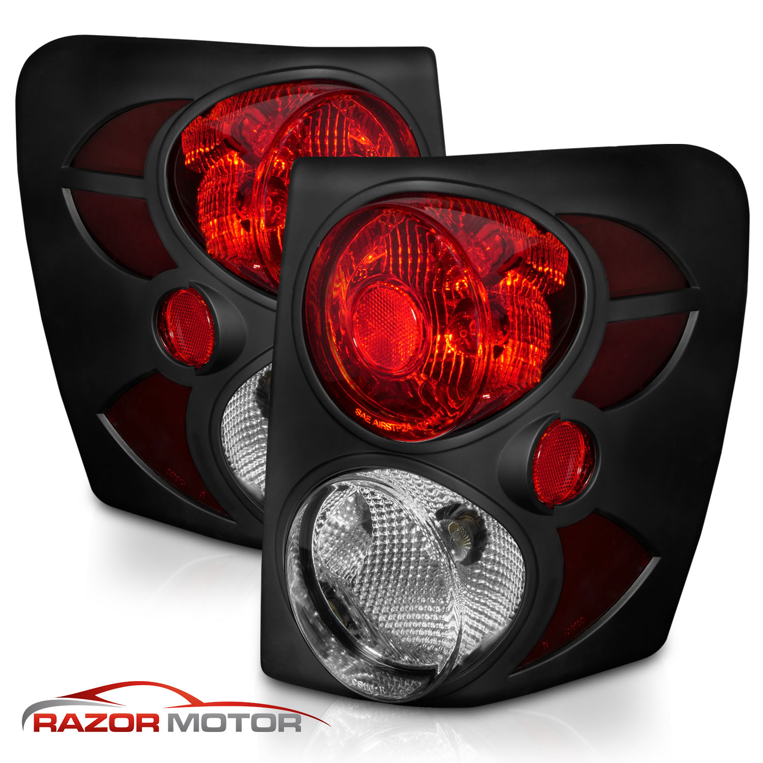 19992004 For Jeep Grand Cherokee Black Tail Lights Rear Brake Lamps